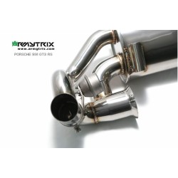 Catback Armytrix en acier inoxydable avec valves, sorties argent chromés pour Porsche 911 GT3/GT3 RS