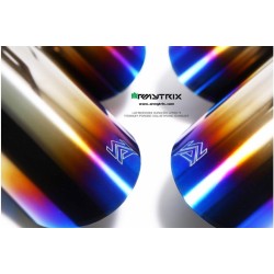 Catback Armytrix en titane avec valves, sorties bleues pour Lamborghini Huracan LP610-4