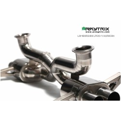 Catback Armytrix en titane avec valves, sorties bleues pour Lamborghini Huracan LP610-4