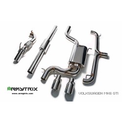 Catback Armytrix en acier inoxydable avec valves, sorties argent chromés pour Volkswagen Golf 6 GTI