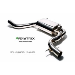 Catback Armytrix en acier inoxydable avec valves, sorties argent chromés pour Volkswagen Golf 6 GTI