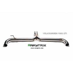 Catback Armytrix en acier inoxydable avec valves, sorties argent chromés pour Volkswagen Golf 6 GTI