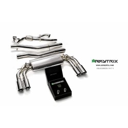 Catback Armytrix en acier inoxydable avec valves, sorties argent chromés pour Volkswagen Golf 7 R