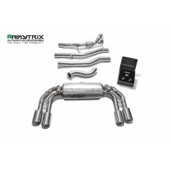 Catback Armytrix en acier inoxydable avec valves, sorties argent chromés pour Volkswagen Golf 7.5 R