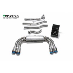 Catback Armytrix en acier inoxydable avec valves, sorties bleues pour Volkswagen Golf 7.5 R