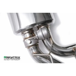 Catback Armytrix en acier inoxydable avec valves, sorties bleues pour Volkswagen Golf 7.5 R