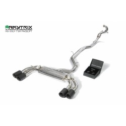 Catback Armytrix en acier inoxydable avec valves, sorties noires mates pour Volkswagen Golf 7.5 R