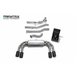 Catback Armytrix en acier inoxydable avec valves, sorties noires mates pour Volkswagen Golf 7.5 R