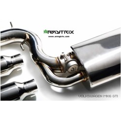 Catback Armytrix en acier inoxydable avec valves, sorties argent chromés pour Volkswagen Scirocco R